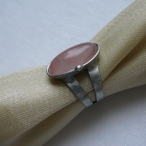 Rózsakvarc gyűrű, Ékszer, Gyűrű, Szoliter gyűrű, Ékszerkészítés, Fémmegmunkálás, MESKA