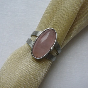 Rózsakvarc gyűrű - ékszer - gyűrű - szoliter gyűrű - Meska.hu