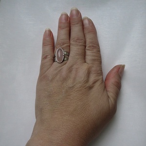 Rózsakvarc gyűrű - ékszer - gyűrű - szoliter gyűrű - Meska.hu