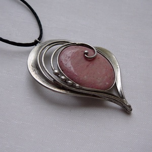 Thulit szív medál, Ékszer, Nyaklánc, Medálos nyaklánc, Ékszerkészítés, Fémmegmunkálás, MESKA