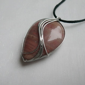 Thulit csepp medál, Ékszer, Nyaklánc, Medálos nyaklánc, Ékszerkészítés, Fémmegmunkálás, MESKA