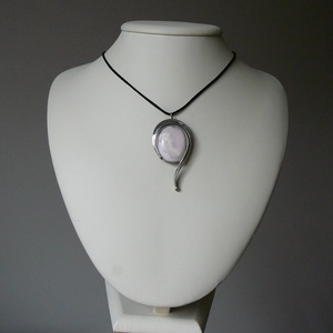 Rózsaszín kalcit medál - ékszer - nyaklánc - medálos nyaklánc - Meska.hu