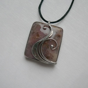 Rózsaszín opál medál - ékszer - nyaklánc - medálos nyaklánc - Meska.hu