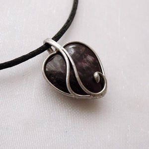 Ametiszt mini szív medál, Ékszer, Nyaklánc, Medálos nyaklánc, Ékszerkészítés, Fémmegmunkálás, MESKA