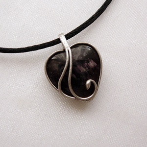 Ametiszt mini szív medál - ékszer - nyaklánc - medálos nyaklánc - Meska.hu