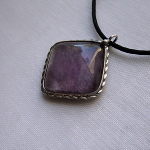 Ametiszt medál, Ékszer, Nyaklánc, Medálos nyaklánc, Ékszerkészítés, Fémmegmunkálás, MESKA