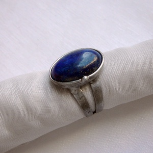 Lápisz lazuli gyűrű, Ékszer, Gyűrű, Statement gyűrű, Ékszerkészítés, Fémmegmunkálás, MESKA