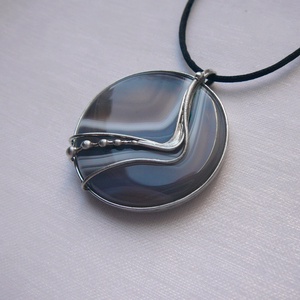 Achát medál, Ékszer, Nyaklánc, Medálos nyaklánc, Ékszerkészítés, Fémmegmunkálás, MESKA