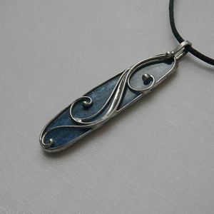 Kianit medál, Ékszer, Nyaklánc, Medálos nyaklánc, Ékszerkészítés, Fémmegmunkálás, MESKA