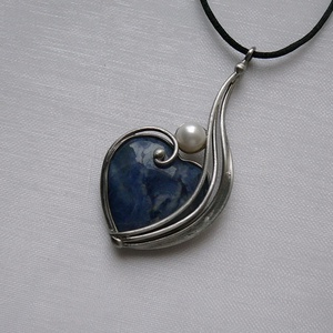 Szodalit medál - ékszer - fülbevaló - lógó fülbevaló - Meska.hu