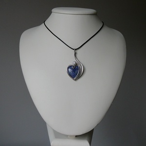 Szodalit medál - ékszer - fülbevaló - lógó fülbevaló - Meska.hu