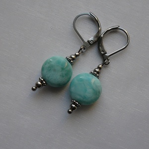 Larimár medálos nyaklánc - ékszer - fülbevaló - lógó fülbevaló - Meska.hu