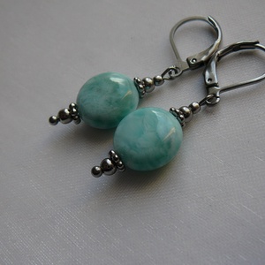 Larimár medálos nyaklánc - ékszer - fülbevaló - lógó fülbevaló - Meska.hu