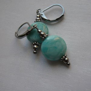 Larimár medálos nyaklánc, Ékszer, Fülbevaló, Lógó fülbevaló, Ékszerkészítés, Fémmegmunkálás, MESKA