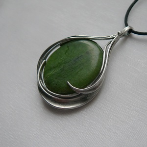 Nefrit medál, Ékszer, Nyaklánc, Medálos nyaklánc, Ékszerkészítés, Fémmegmunkálás, MESKA