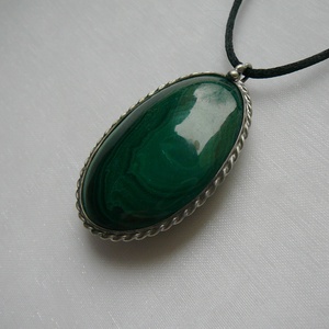 Malachit medál - ékszer - nyaklánc - medálos nyaklánc - Meska.hu
