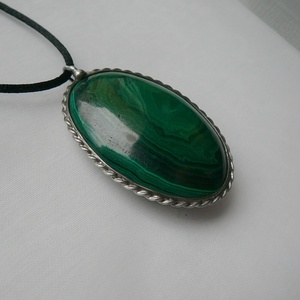 Malachit medál, Ékszer, Nyaklánc, Medálos nyaklánc, Ékszerkészítés, Fémmegmunkálás, MESKA