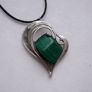 Malachit medál - ékszer - nyaklánc - medálos nyaklánc - Meska.hu