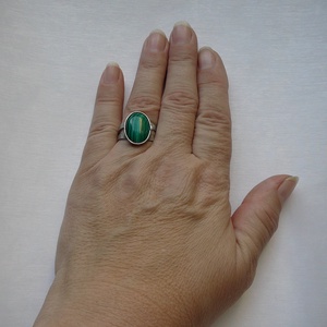 Malachit gyűrű - ékszer - gyűrű - szoliter gyűrű - Meska.hu