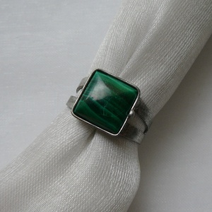Malachit gyűrű - ékszer - gyűrű - szoliter gyűrű - Meska.hu