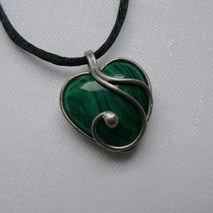 Malachit medál - ékszer - nyaklánc - medálos nyaklánc - Meska.hu