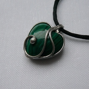 Malachit medál, Ékszer, Nyaklánc, Medálos nyaklánc, Ékszerkészítés, Fémmegmunkálás, MESKA