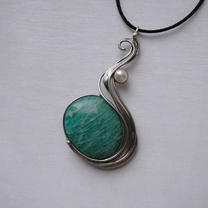 Amazonit medál - ékszer - nyaklánc - medálos nyaklánc - Meska.hu