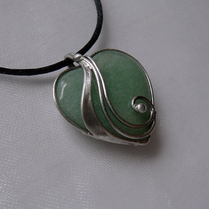 Aventurin mini szív medál, Ékszer, Nyaklánc, Medálos nyaklánc, Ékszerkészítés, Fémmegmunkálás, MESKA