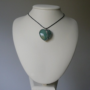 Aventurin szív medál - ékszer - nyaklánc - medálos nyaklánc - Meska.hu