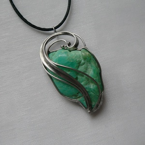 Krizopráz medál - ékszer - nyaklánc - medálos nyaklánc - Meska.hu
