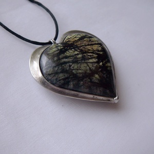 Szerpentin szív medál, Ékszer, Nyaklánc, Medálos nyaklánc, Ékszerkészítés, Fémmegmunkálás, MESKA