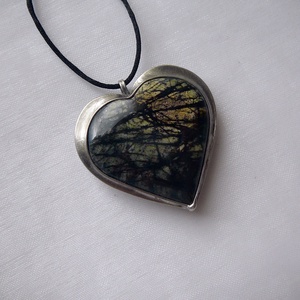 Szerpentin szív medál - ékszer - nyaklánc - medálos nyaklánc - Meska.hu