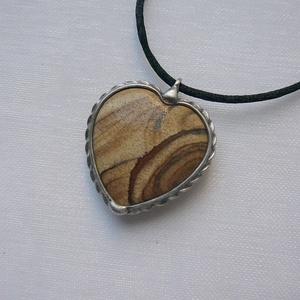 Képjáspis  mini szív medál - ékszer - nyaklánc - medálos nyaklánc - Meska.hu