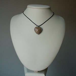 Képjáspis  mini szív medál - ékszer - nyaklánc - medálos nyaklánc - Meska.hu