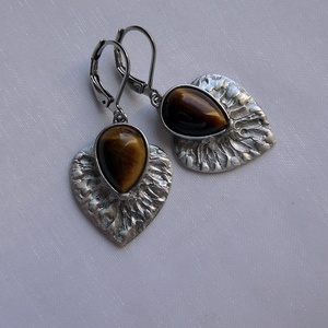 Tigrisszem fülbevaló - ékszer - fülbevaló - lógós kerek fülbevaló - Meska.hu