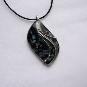 Indigo gabbro medál - ékszer - nyaklánc - medálos nyaklánc - Meska.hu