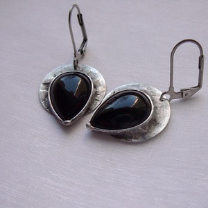 Ónix fülbevaló, Ékszer, Fülbevaló, Lógós kerek fülbevaló, Ékszerkészítés, Fémmegmunkálás, MESKA