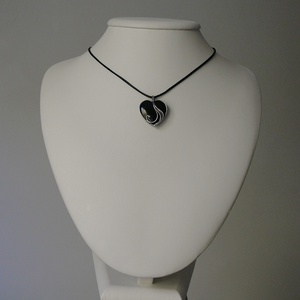 Ónix mini szív medál - ékszer - nyaklánc - medálos nyaklánc - Meska.hu