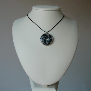 Hópehely obszidián medál - ékszer - nyaklánc - medálos nyaklánc - Meska.hu