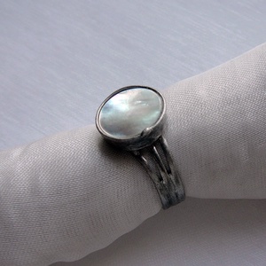 Gyöngyház gyűrű, Ékszer, Gyűrű, Szoliter gyűrű, Ékszerkészítés, Fémmegmunkálás, MESKA