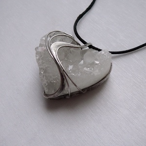 Hegyikristály geóda szív medál - Meska.hu