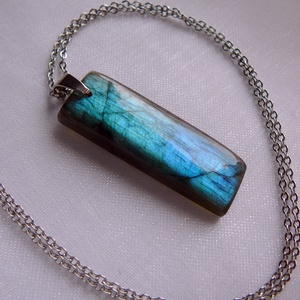 Labradorit medálos nyaklánc, Ékszer, Nyaklánc, Medál, Ékszerkészítés, Fémmegmunkálás, MESKA