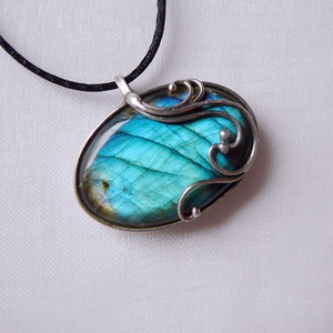 Labradorit medál, Ékszer, Nyaklánc, Medál, Ékszerkészítés, Fémmegmunkálás, MESKA