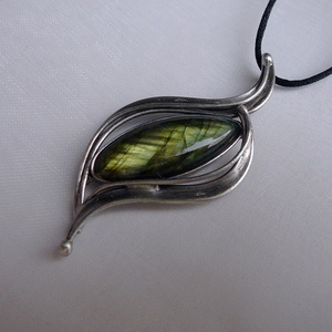 Labradorit medál, Ékszer, Nyaklánc, Medál, Ékszerkészítés, Fémmegmunkálás, MESKA