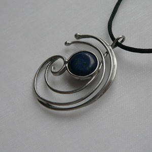 Lápisz lazuli medál, Ékszer, Nyaklánc, Medálos nyaklánc, Ékszerkészítés, Fémmegmunkálás, MESKA