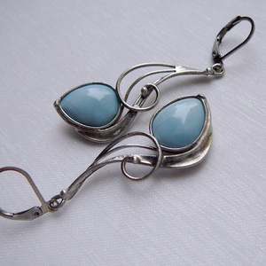 Kék opál fülbevaló - Meska.hu