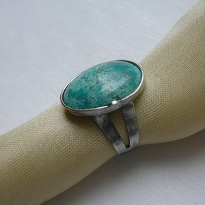 Zöld türkiz gyűrű, Ékszer, Gyűrű, Szoliter gyűrű, Ékszerkészítés, Fémmegmunkálás, MESKA