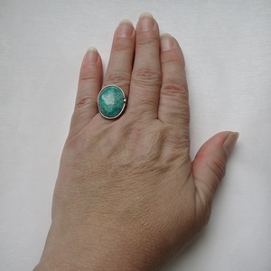 Zöld türkiz gyűrű - ékszer - gyűrű - szoliter gyűrű - Meska.hu