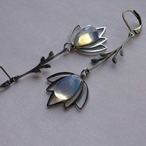 Opalit fülbevaló - Meska.hu