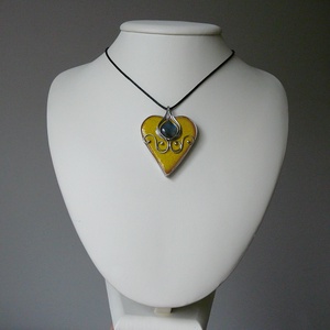 Labradorit szív medál - ékszer - nyaklánc - medál - Meska.hu